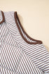 Striped Quilted Snap Front Contrast Trim Collared Vest